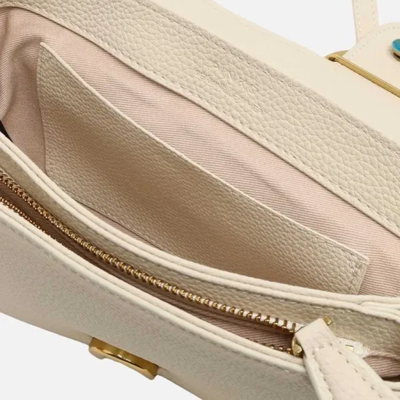 Бяла чанта Pinko leather shoulder bag