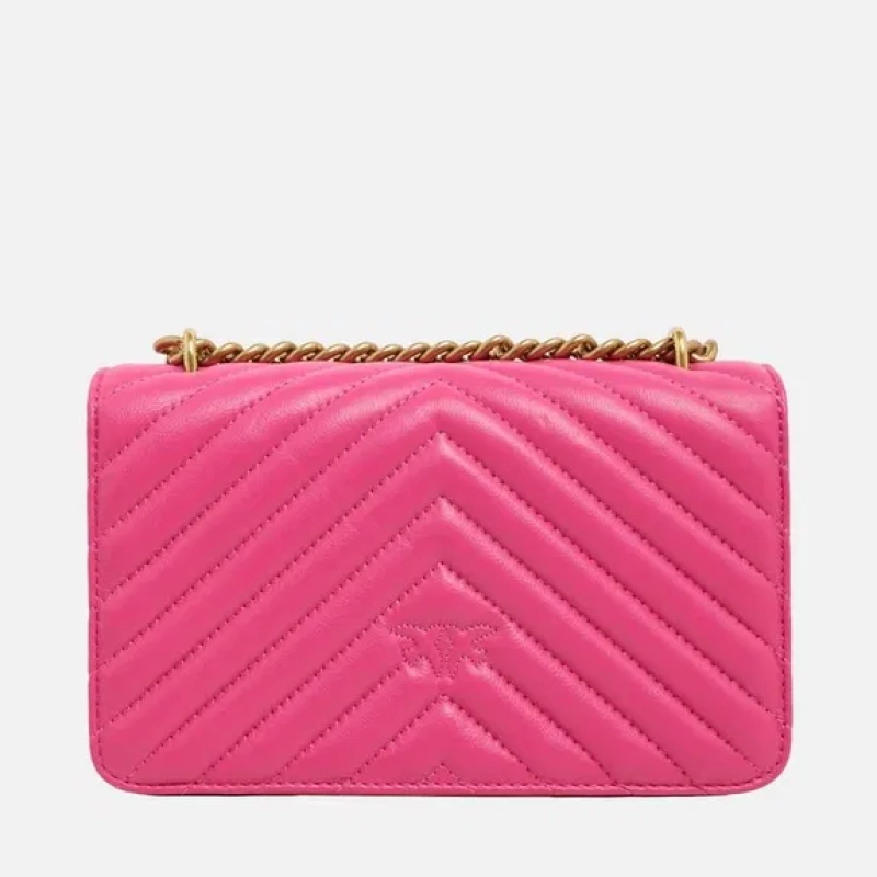 Розова Чанта Pinko Leather Shoulder Bag